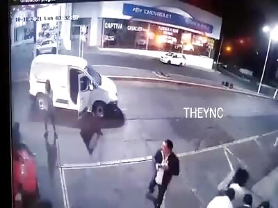 Hitman unload their weapons