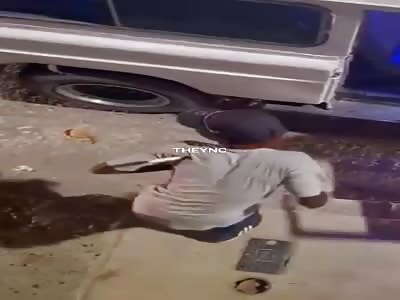 Friend takes a knife buried