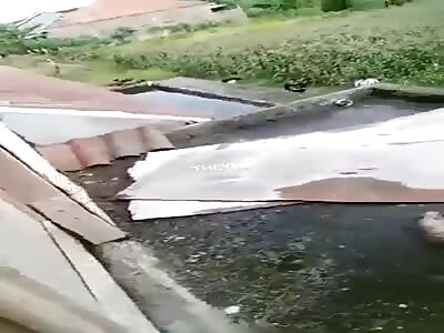 Lifeless woman full of worms