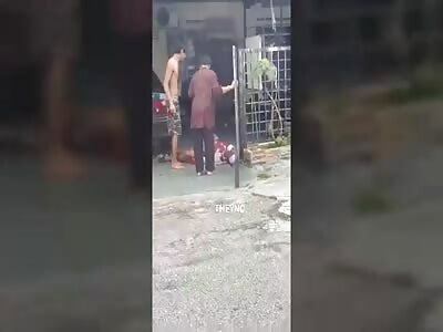 Psycho stabs old man outside his home