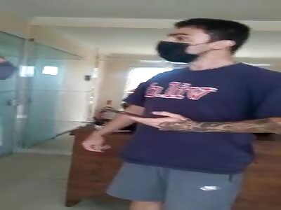 The Woman is hit like a punching bag