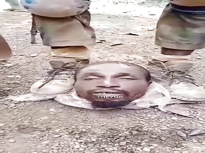 Soldiers show their trophy