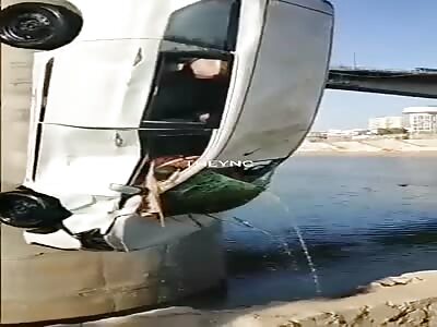 Damn, car fell off the bridge