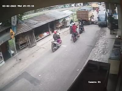 He dies in front of his wife's eyes