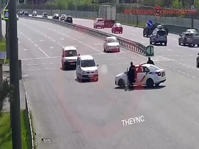 Ukrainian Cop Obliterated By Biker During Pursuit