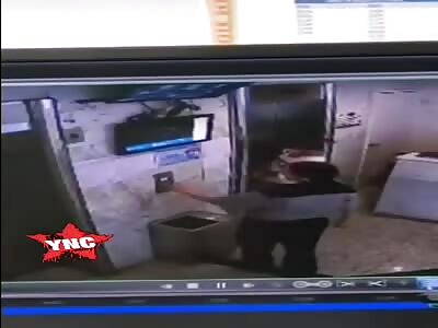 Ouch, arm stuck in the elevator