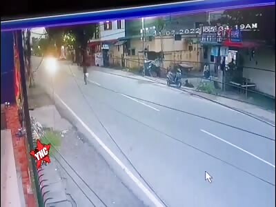 Hit by motorcycle at high speed