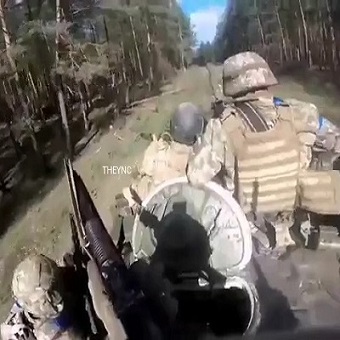 Russian Tank Drives Over Two Land Mines Prior to Getting Ambushed