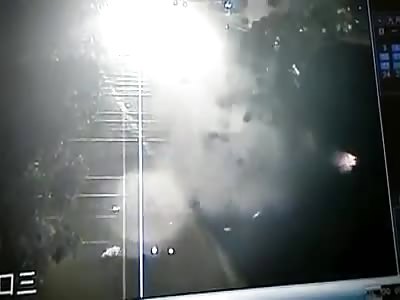 moment in in that a conductor of truck is remains asleep to the wheel, and collides against other! (cctv)