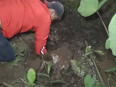 They find the body of a 2-year-old girl buried in the mud