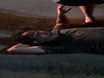 the man gets injured and has a painful cut on his foot