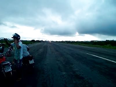 Exact moment of motorcycle collision