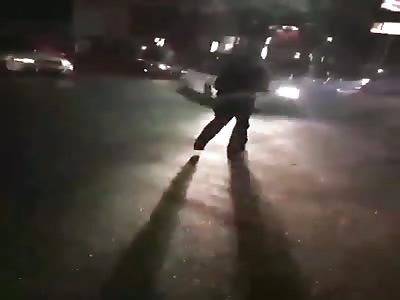 Dumbass Gets Too Close to CaR