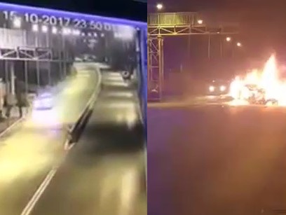 Horrible automobile accident 3 carbonized dead(CCTV+Aftermath)