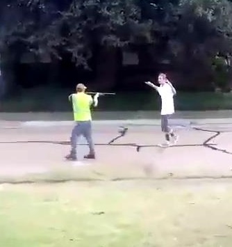 Unarmed Man Shot While Arguing on Road with Man Pointing Gun at Him