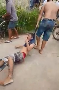 Dragged and kicked in a head for stealing