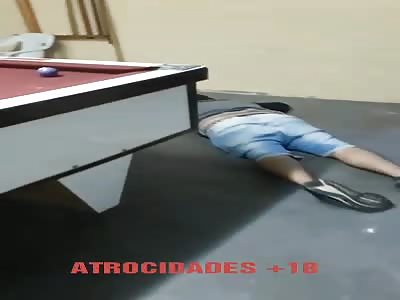 Slaughter in bar, 03 people shot besides German Shepherd dog.