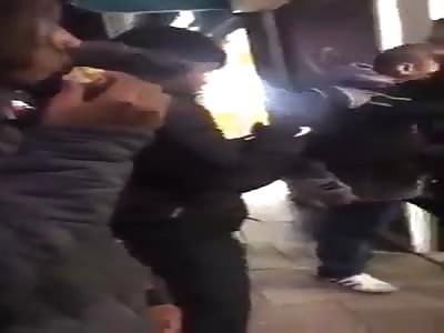 Security guard gets sucker punched