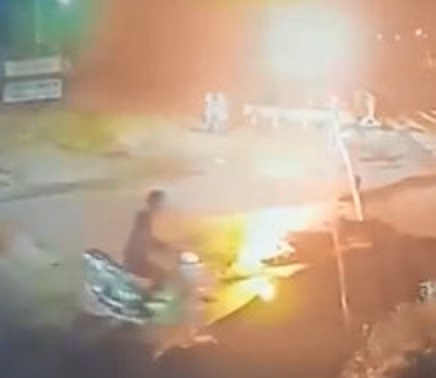 Scooter Man Can't Beat the Train