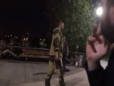 Stabbed to death in Russia.