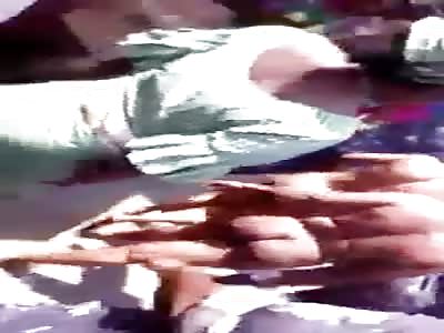 Three african women paraded naked