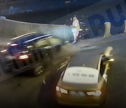 Accident Causes a Old Man to Fall into Icy Water