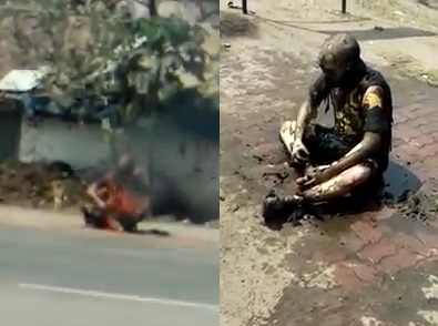 51 Year old man burn himself in public 