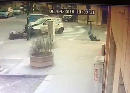 CRASH!.. Idiot Motorcyclist Should be Watching Where He is .