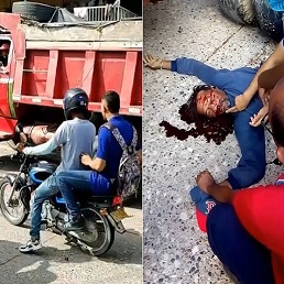 DAMN! Cyclist Gets Smeared By The Dump Truck (Action & Aftermath)