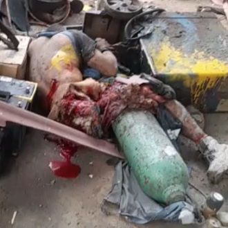 First Shocking Seconds After Oxygen Tank Explosion.