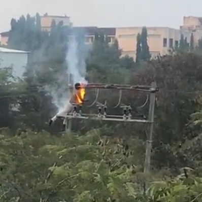 A Worker Burned Out On Electrical Wires