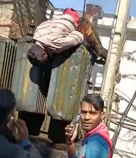 Crowd Watches as Worker Roasts on Transformer