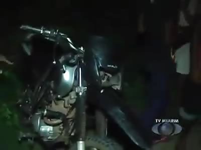 Guy riding bike hit donkey 