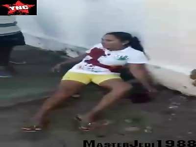 Woman Bleeding After Getting Stabbed by Jealous Boyfriend 