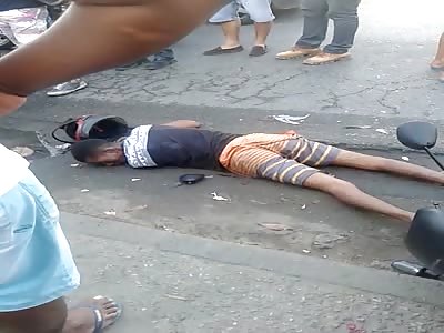 Dead black bike rider