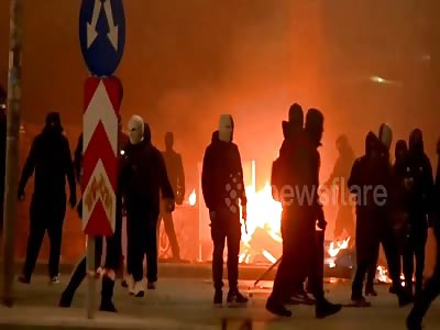 Greek city resembles war zone as protests turn violent