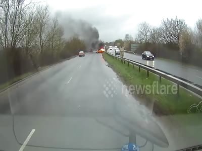Lamborghini on fire