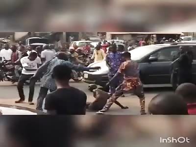 Suspected kidnapper stripped, beaten, and paraded naked