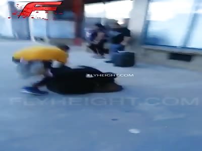 Security Knocks The Ish! Out Of A Homeless Man On The Street