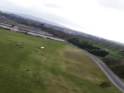 Moment teenager collided with a police van after officers...