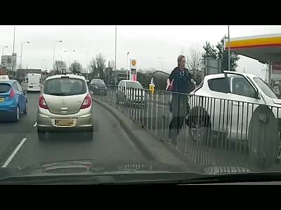 Motorist run over a police officer after she pulled him over...