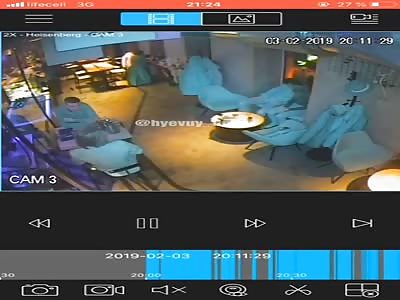 Threw a Molotov cocktail in the cafe