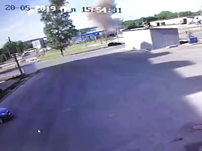 The gas station exploded