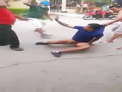 Thief is beaten and stripped naked