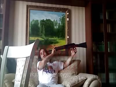  RUSSIAN SHOTGUN SUICIDE IN VERY SLOW MOTION (EXTENDED VERSION)