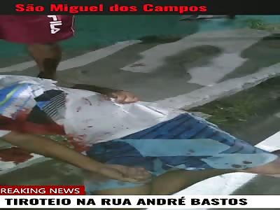 man dying while being shot