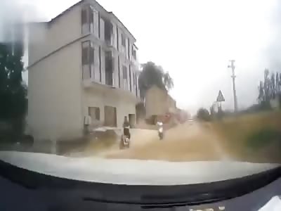 BMW Loses Control and Runs Over Biker
