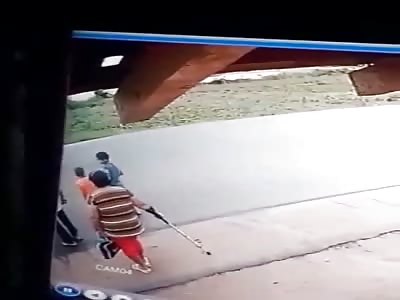 Biker Collides with Kid Running into Street