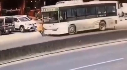 Man vs. Bus (w/fatermath)