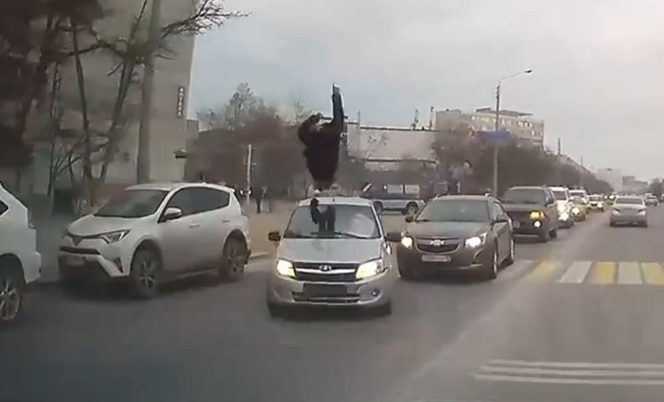 Pedestrian Ragdolled at Crosswalk